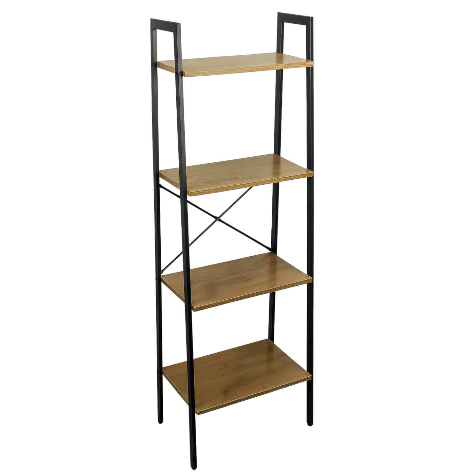 REGAL Metall Holzoptik Hellbraun 4 Böden 56/34/137 cm - Hellbraun, Holzwerkstoff (56/138/34cm) - Begryf