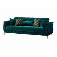 3-SITZER SOFA Sucre Grün - Grün, Holzwerkstoff/Kunststoff (233/83/95cm)