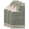 GÄSTETUCH Unisex Luxury Home Two-Tone Grün 3er Pack Baumwolle - Grün, Textil (50/30cm) - Cawoe