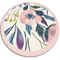 VINYL TEPPICH Ø130 cm Blumen - Multicolor/Weiß, Kunststoff (130/130cm) - TULUP