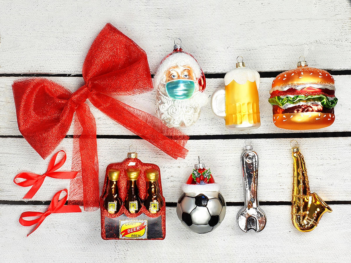 LAALU WEIHNACHTSBAUMSCHMUCK Glas Ornament Pint Bier 9 cm - Gelb/Goldfarben, Glas (0.01/1/0.01cm) - LAALU
