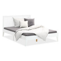 BETT 140/200 cm weiß Kopfteil - Weiß, Holz (140/200cm) - Homestyle4u