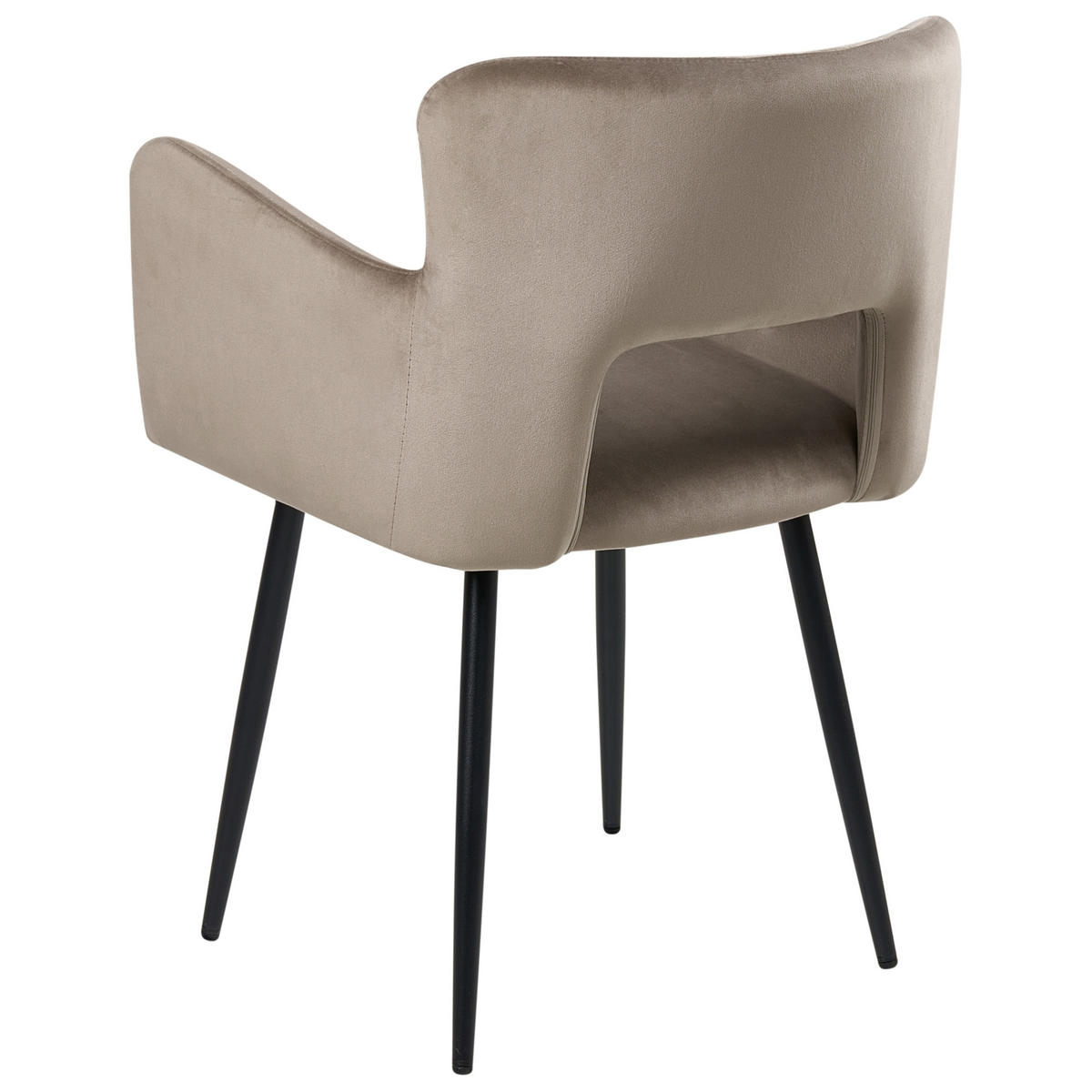ESSZIMMERSTUHL 2er-Set Samtstoff Taupe Sanilac - Taupe, Textil (54/76/50cm) - Beliani