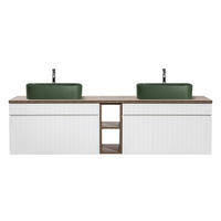 DVOJUMYVADLO 180cm Zelie Bílá - bílá, kompozitní dřevo (180/48/46cm) - Petits-meubles