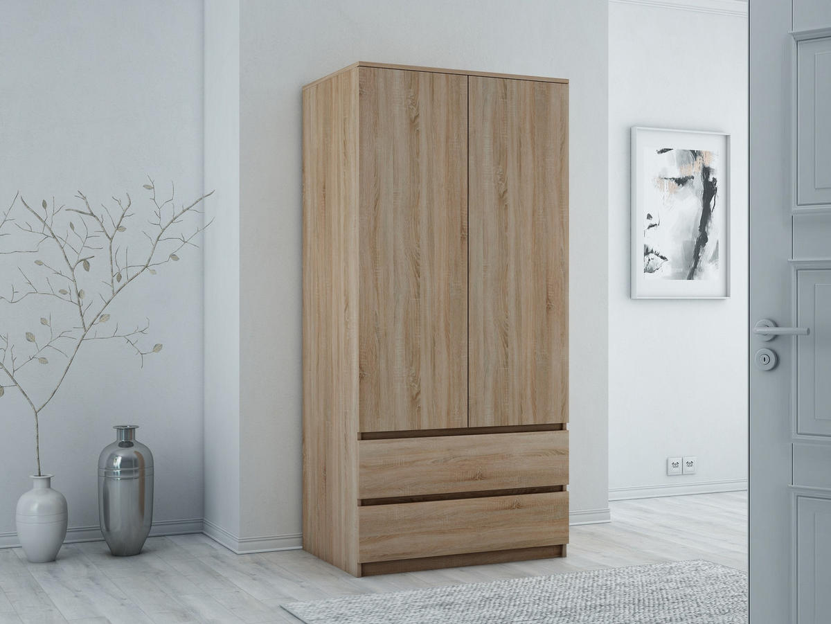 KLEIDERSCHRANK sz07 sonoma - Sonoma Eiche, Holzwerkstoff (86/180/57cm) - roe furniture