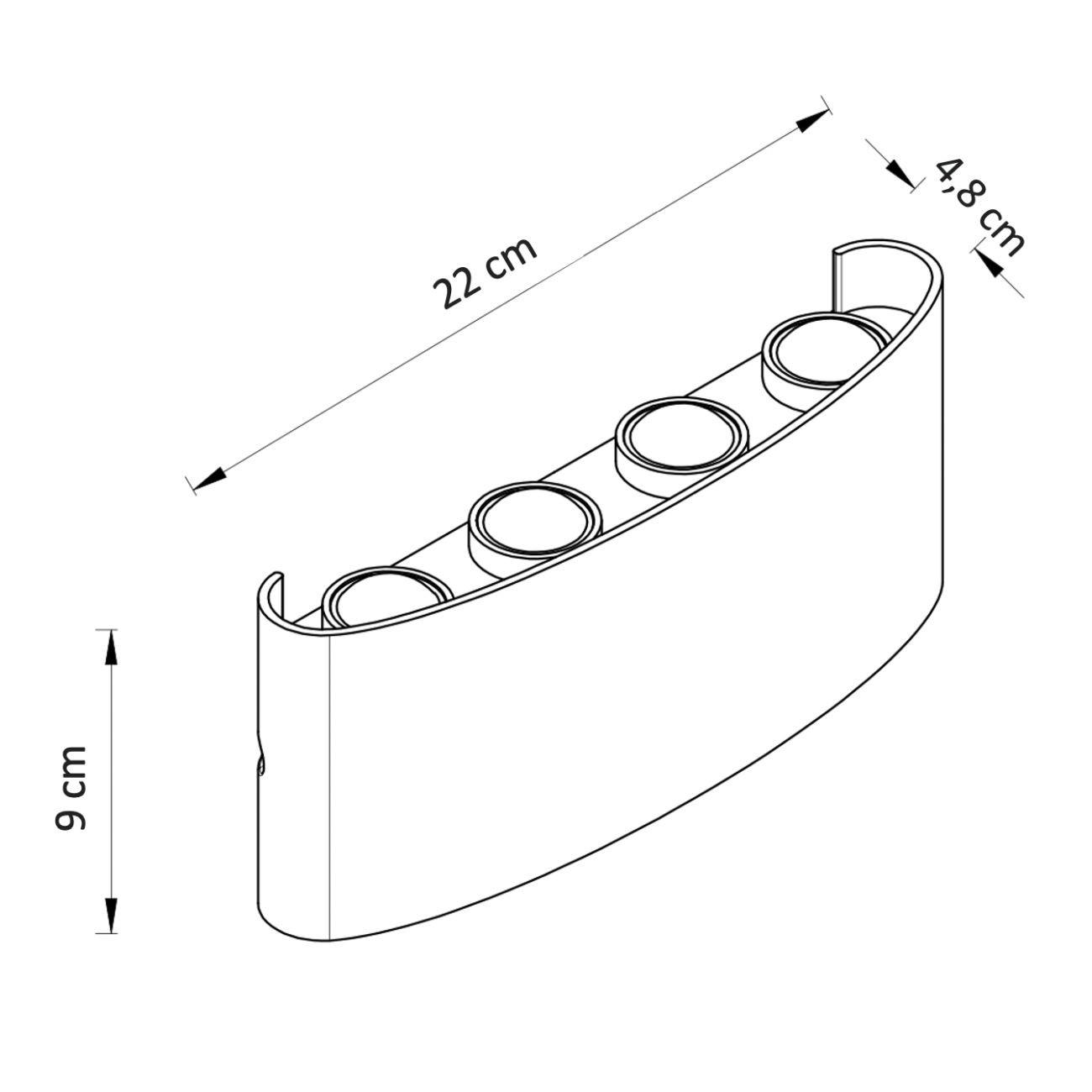 WANDLEUCHTE Prisma, Weiß, 22cm - Weiß, Metall (4/9/22cm) - KOSILUM
