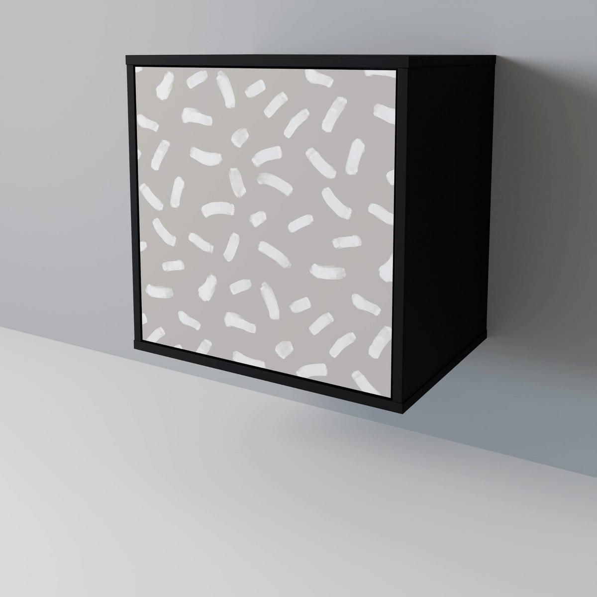 SIDEBOARD PASSING SECONDS, Schwarz, 57,5x42x70,5 cm, Schwarze Metall-Sternfüße - Multicolor/Schwarz, Holzwerkstoff/Metall (57.5/70.5/42cm) - SpaceRebels