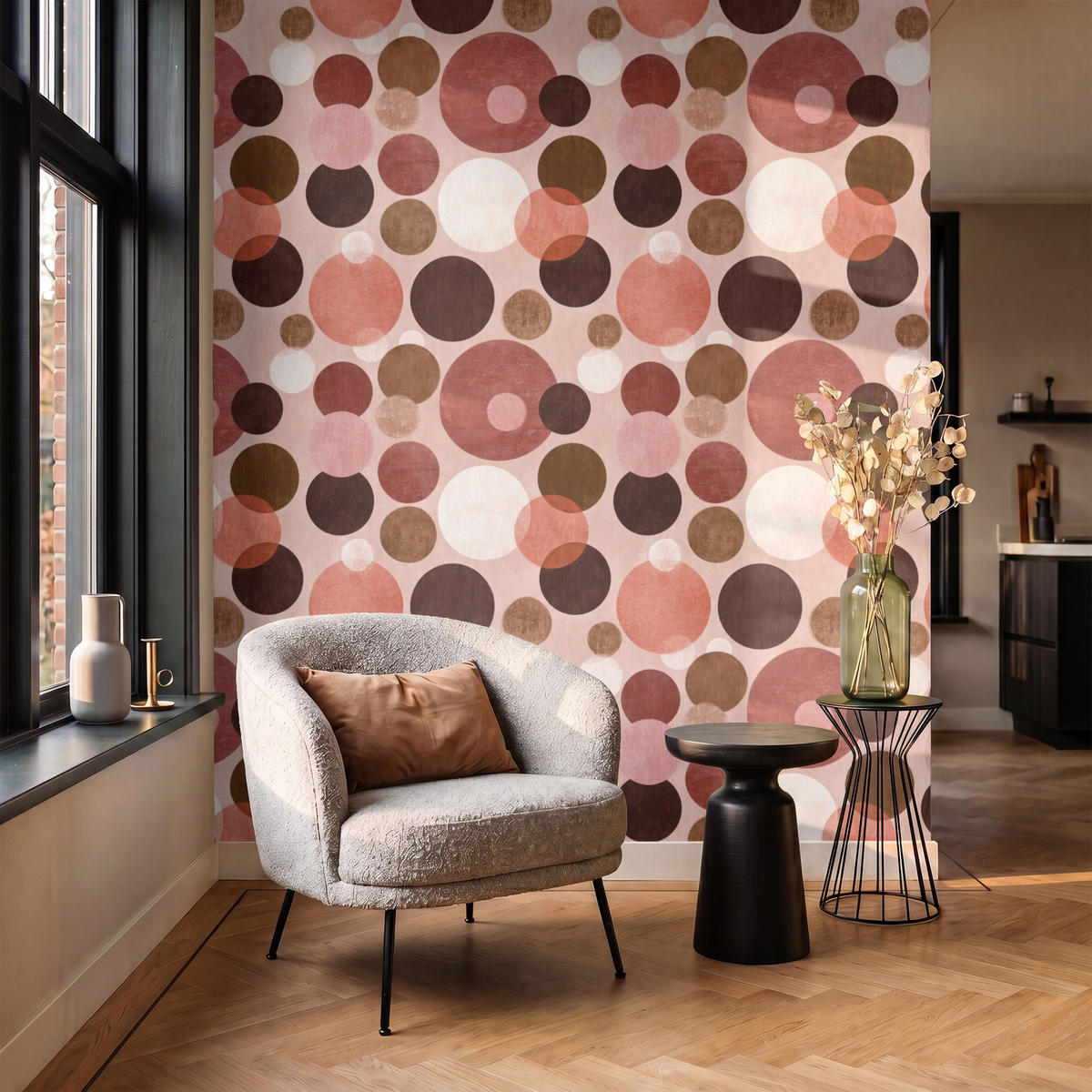 TAPETE - Kreise - Modern - Farbenfroh - 200x240 cm - Multicolor, Papier (200/240cm) - OnlyWow