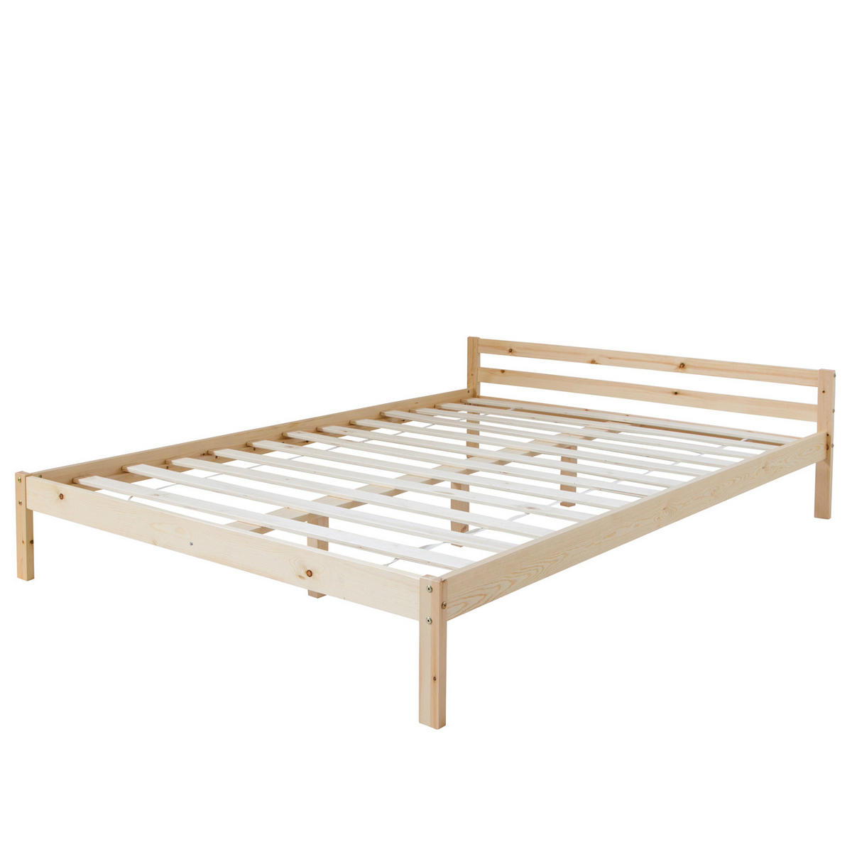 HOLZBETT Natur 140/200 cm Doppelbett mit Lattenrost - Braun, Holz (140/200cm) - Homestyle4u