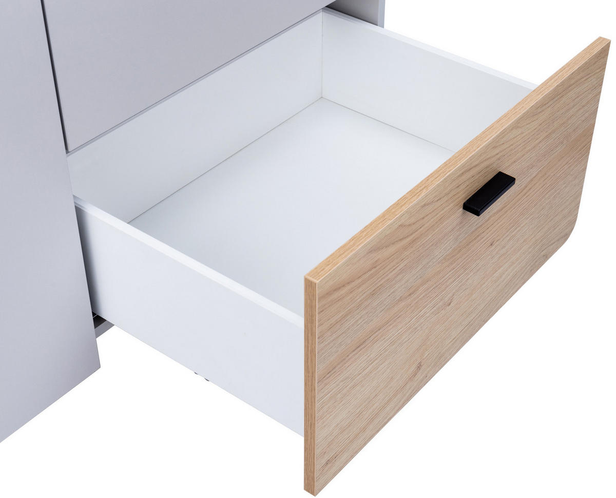 KLEIDERSCHRANK Lovis 2-türig - Eichefarben/Hellgrau, Holz/Holzwerkstoff (90/201/54cm) - arthur berndt