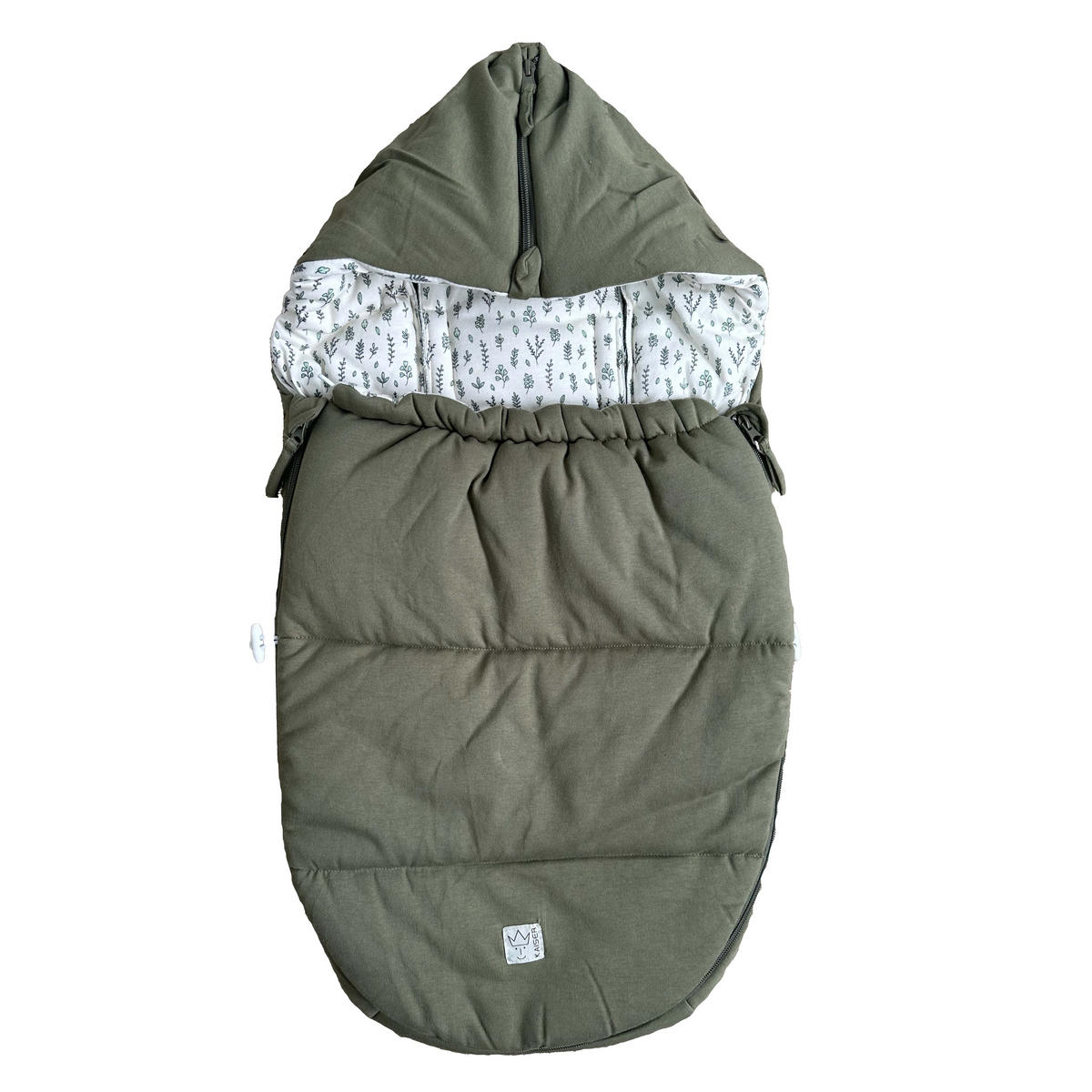 BABYSCHALENFUSSSACK Small Jersey Hooded, olive green - Olivgrün, Textil (40/9/80cm) - Kaiserbaby