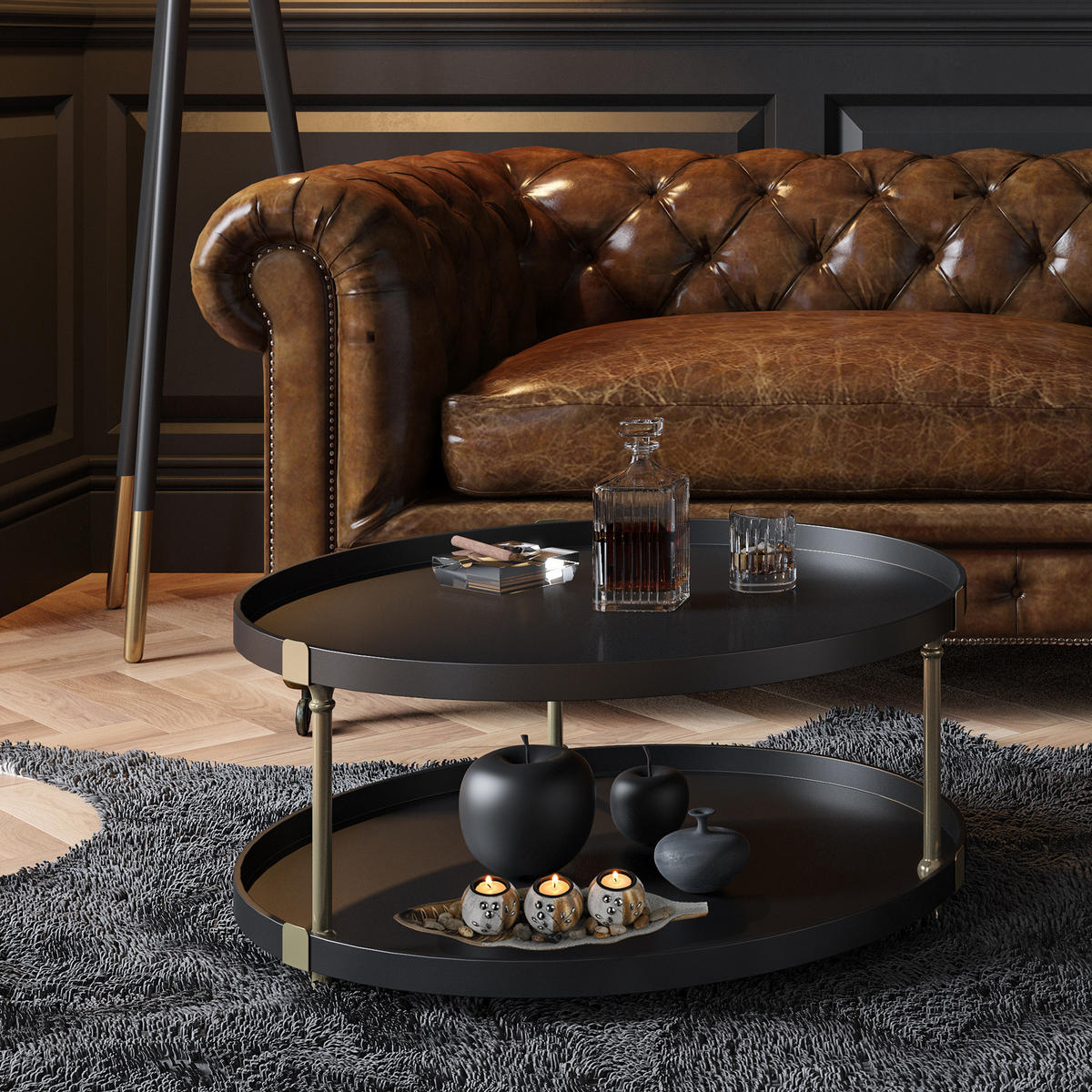 TEELICHTHALTER - Multicolor, Holzwerkstoff/Stein (7cm) - Relaxdays