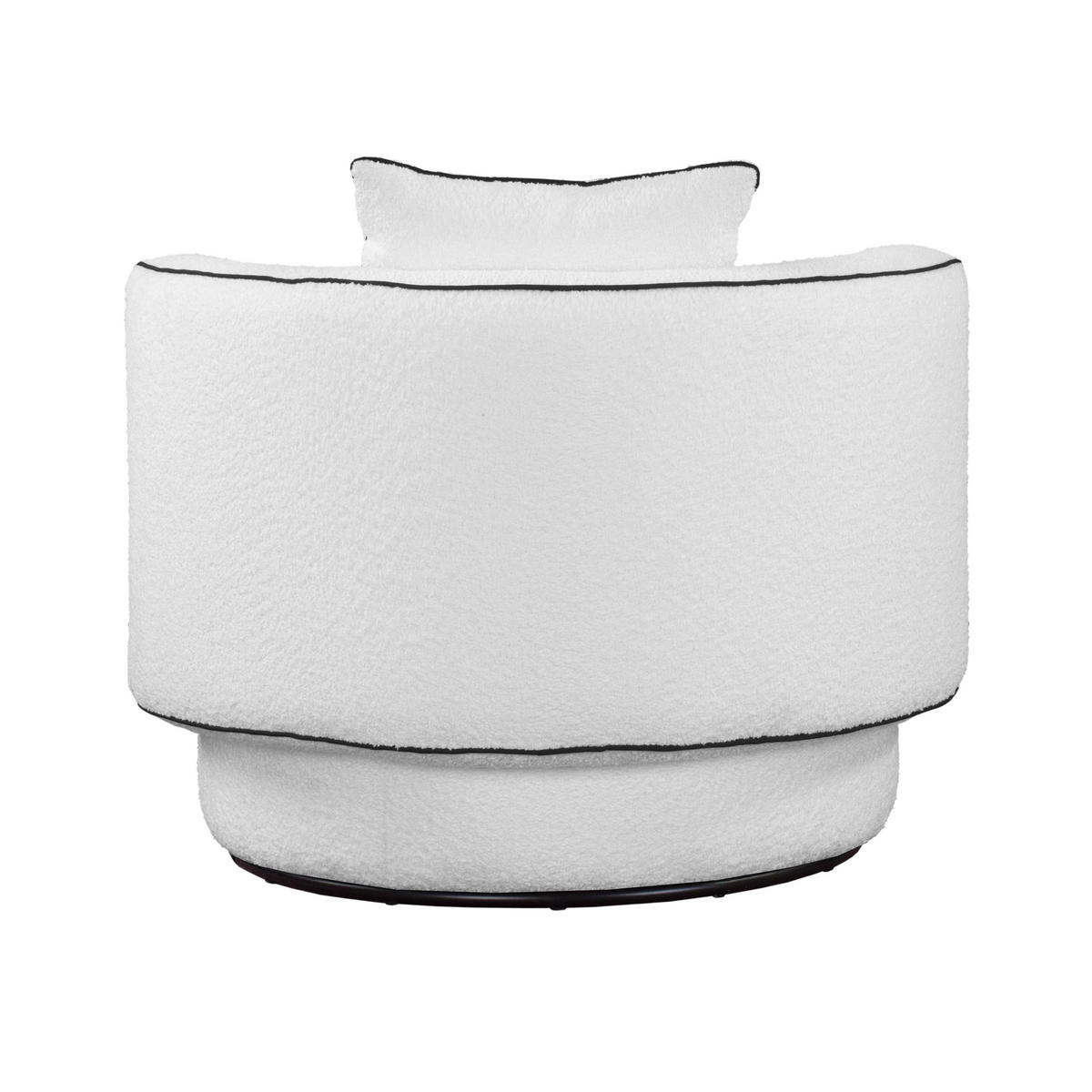 SESSEL TAURUS, Polstersessel Klassisch Loungesessel, Bucle-Stoff Weiß - Weiß, Holz/Metall (90/67/90cm) - MASSENO