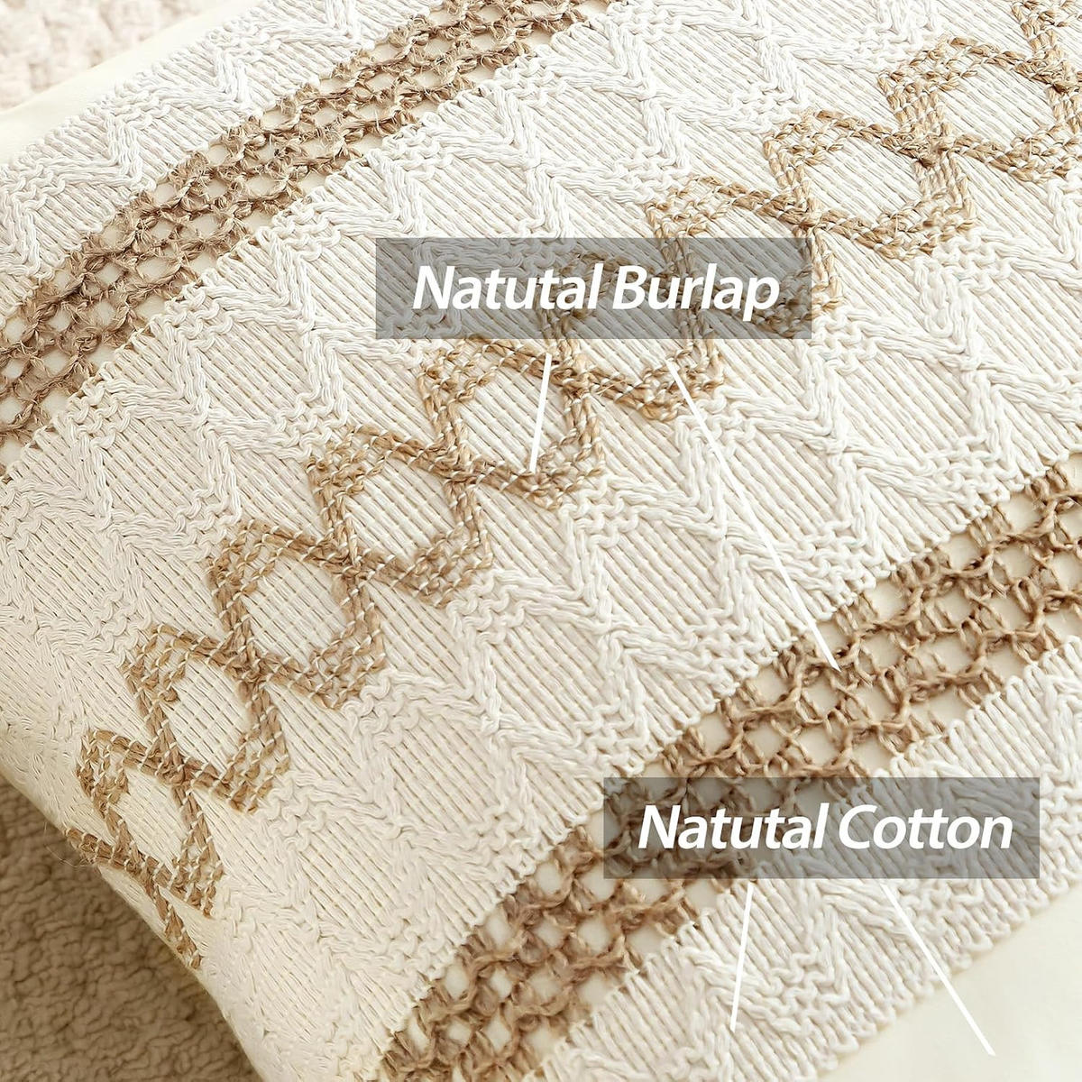 KISSENBEZUG – Füllung nicht enthalten – beige – 45 x 45 cm – 2er-Set - Weiß, Textil (45/45cm)