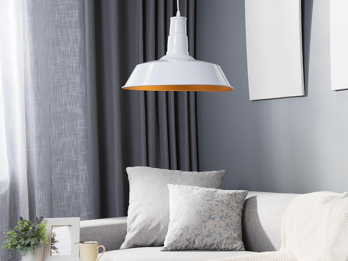 HÄNGELEUCHTE Bayou 46/46/177 cm - Weiß, Metall (46/46/177cm) - Beliani