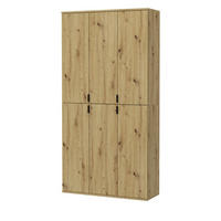 GARDEROBENSCHRANK Eiche Artisan 91 cm, Flurschrank mit flexibler Inneneinteilung - Schwarz/Eiche Artisan, Holzwerkstoff/Metall (91/193/34cm) - Inn.Furn