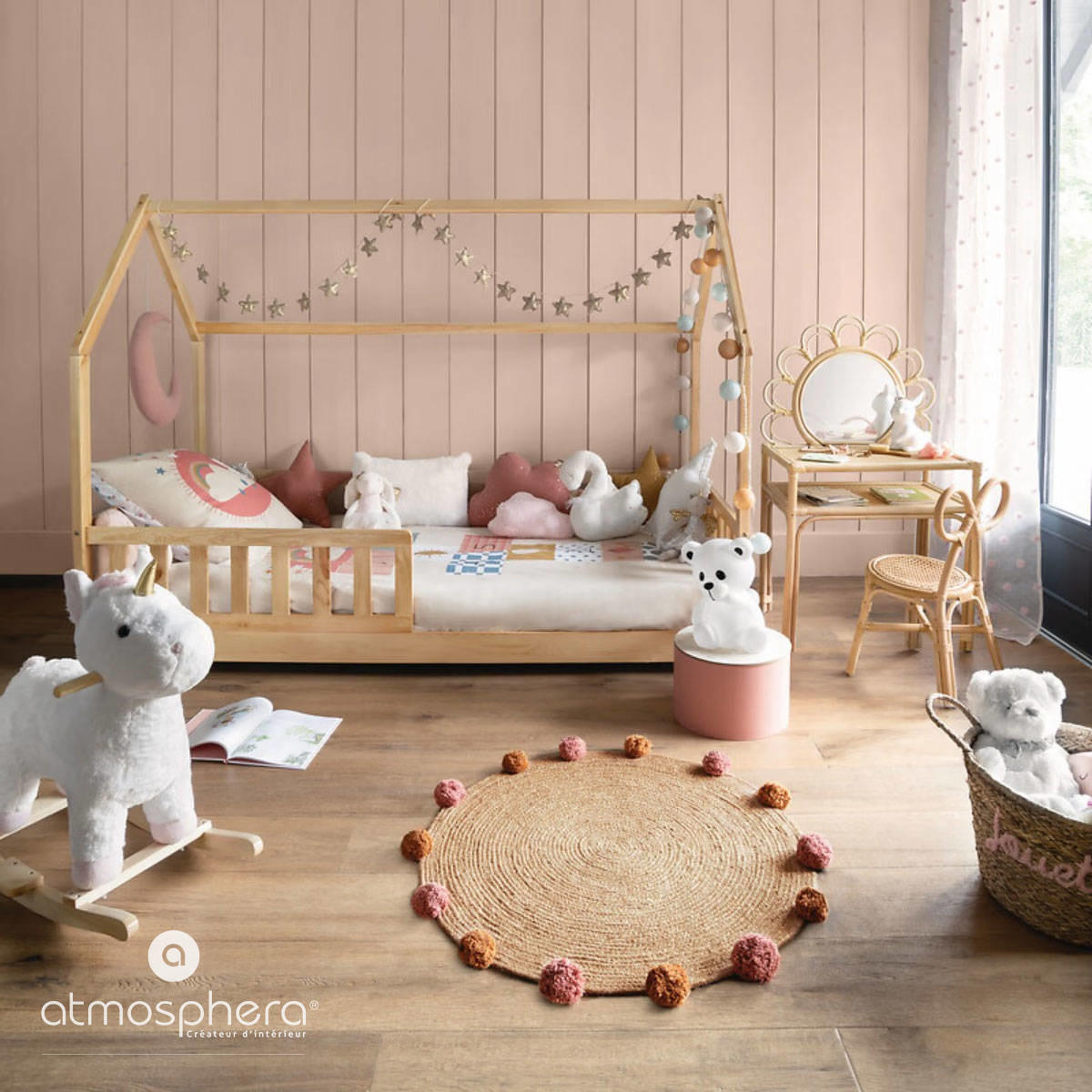 KINDERTEPPICH Ø 78 cm - Multicolor, Naturmaterialien (78/78cm) - Atmosphera Createur d´interieur