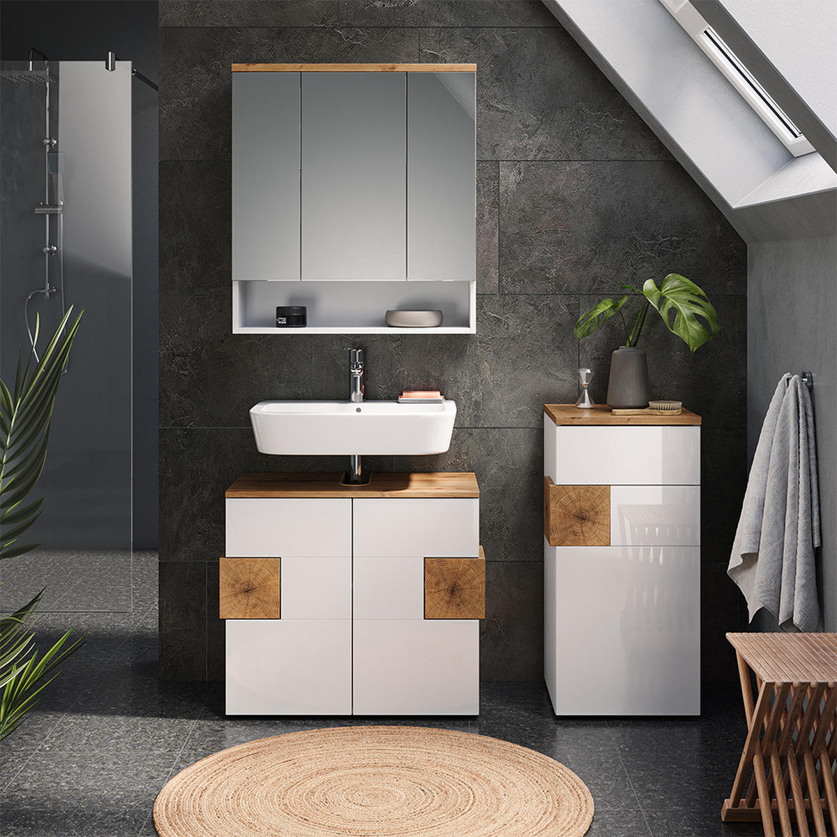 Weiß Hochglanz, Holzwerkstoff (40/84/37cm) - Vicco