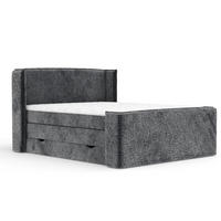 BOXSPRINGBETT Freeland Anthrazit 180/200 cm mit Matratze und Topper - Anthrazit/Schwarz, Holz/Holzwerkstoff (180/200cm) - Maison de Reve