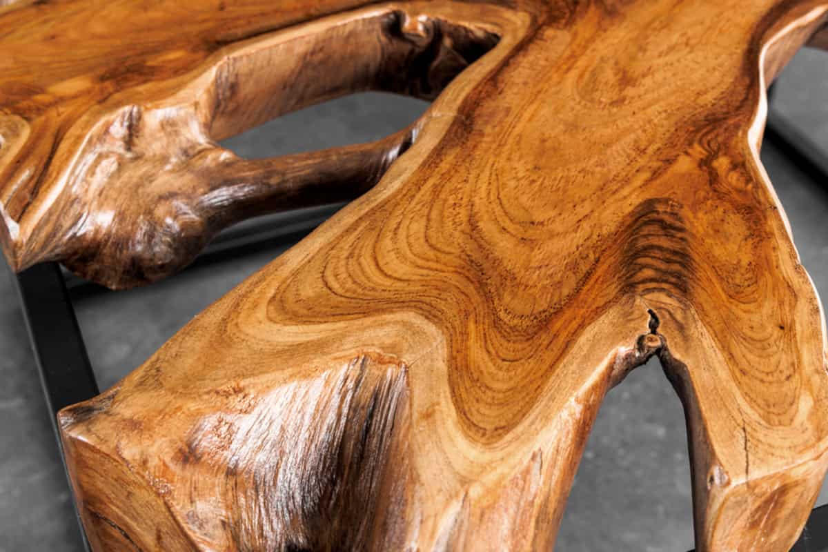COUCHTISCH ROOT Teakholz quadratisch Natur|Schwarz|Transparent 70cm - Transparent/Schwarz, Glas/Holz (70/70/40cm) - riess-ambiente