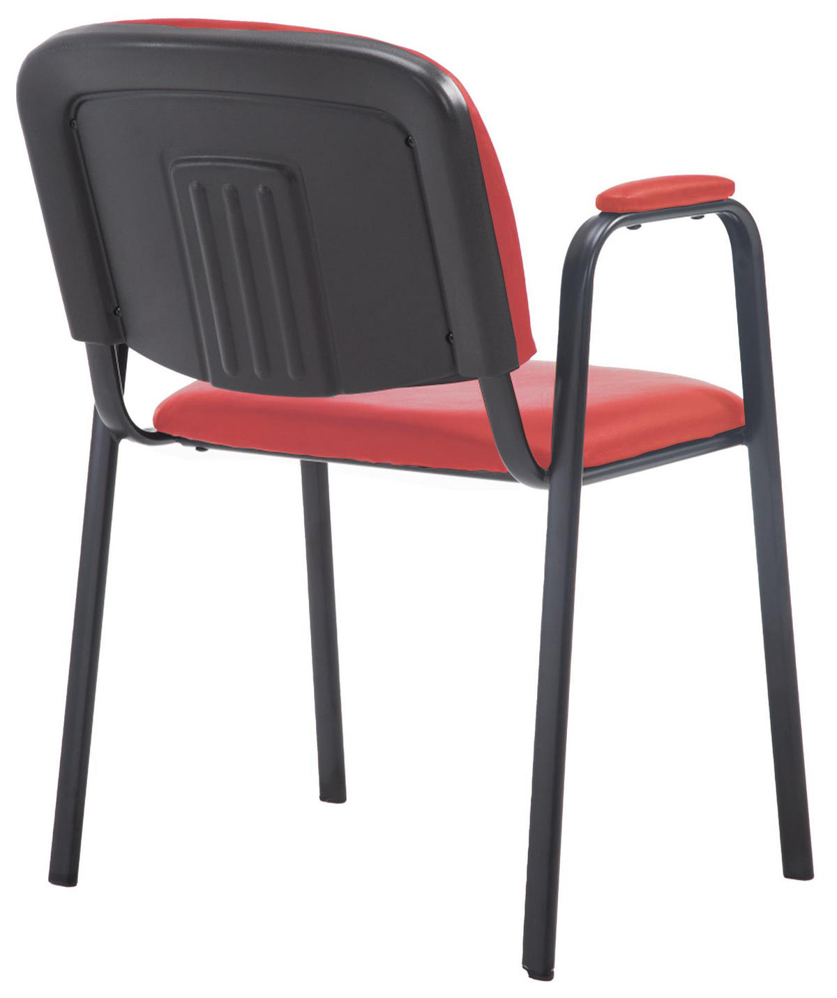 BESUCHERSTUHL Lederlook rot - Rot/Schwarz, Textil/Metall (53/79/55cm) - CLP