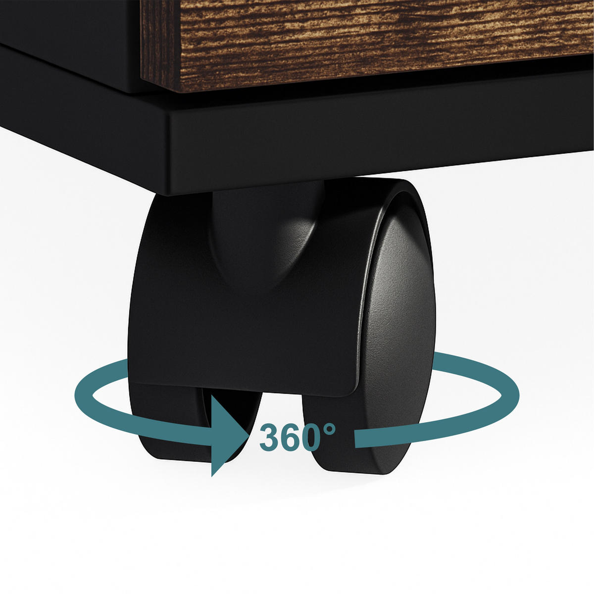 ROLLCONTAINER - Schwarz, Holzwerkstoff/Kunststoff (40/69/40cm) - Relaxdays