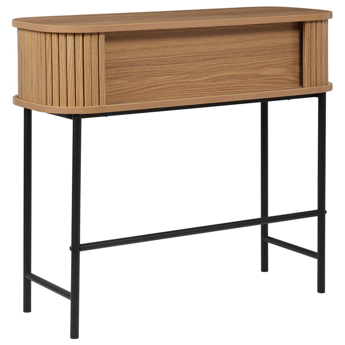 KONSOLENTISCH helles Holz/schwarz Bradley - Hellbraun/Schwarz, Holzwerkstoff (30/80/70cm) - Beliani