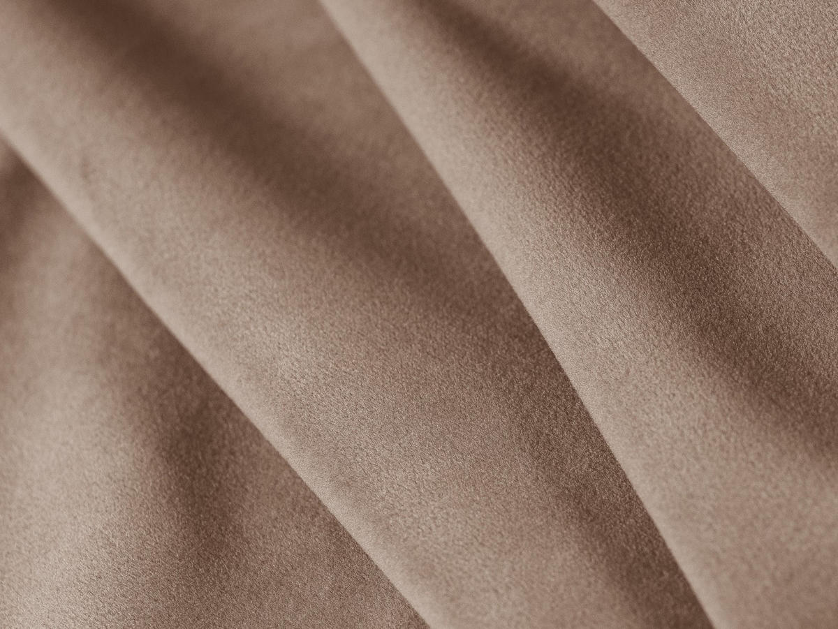 PANORAMASOFA rechts Miley aus Samt cappuccino 6 Sitzplätze - Cappuccino, Textil (255/70/330cm) - Micadoni