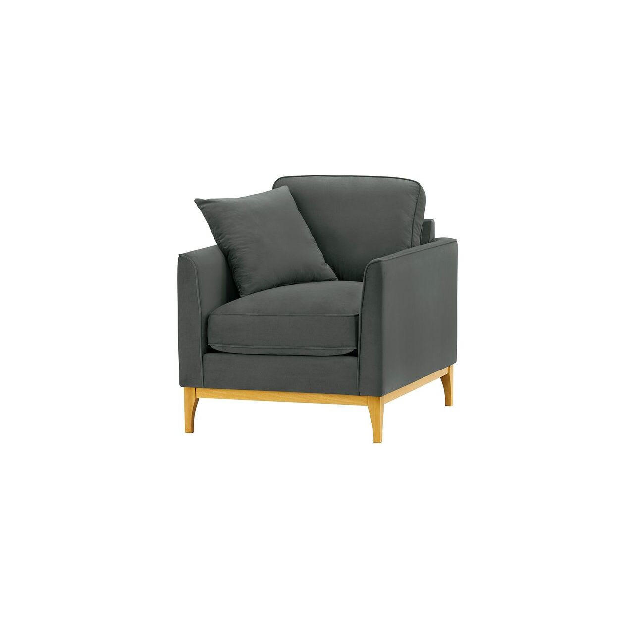 SESSEL Linara-Velluto 19 - Dunkelgrau, Holz/Textil (81/91/95cm)