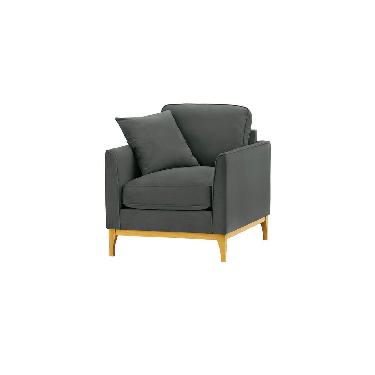 SESSEL Linara-Velluto 19 - Dunkelgrau, Holz/Textil (81/91/95cm)