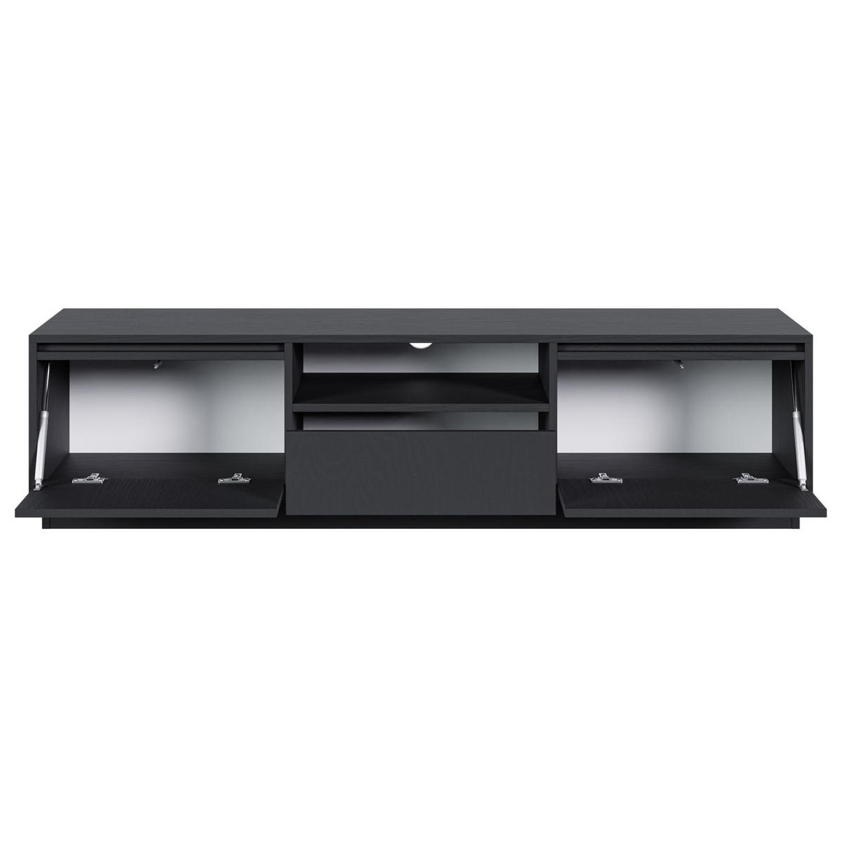 TV-MÖBEL Evo Schwarz 154 cm - Schwarz/Graphitfarben, Holzwerkstoff (154/39.4/39cm) - Selsey