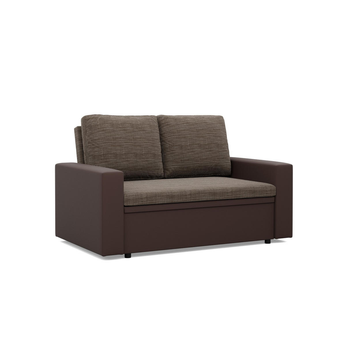 SOFA 2-SITZER MIT SCHLAFFUNKTION LUNA, Braun + Braun - Braun, Textil (148/90/87cm)