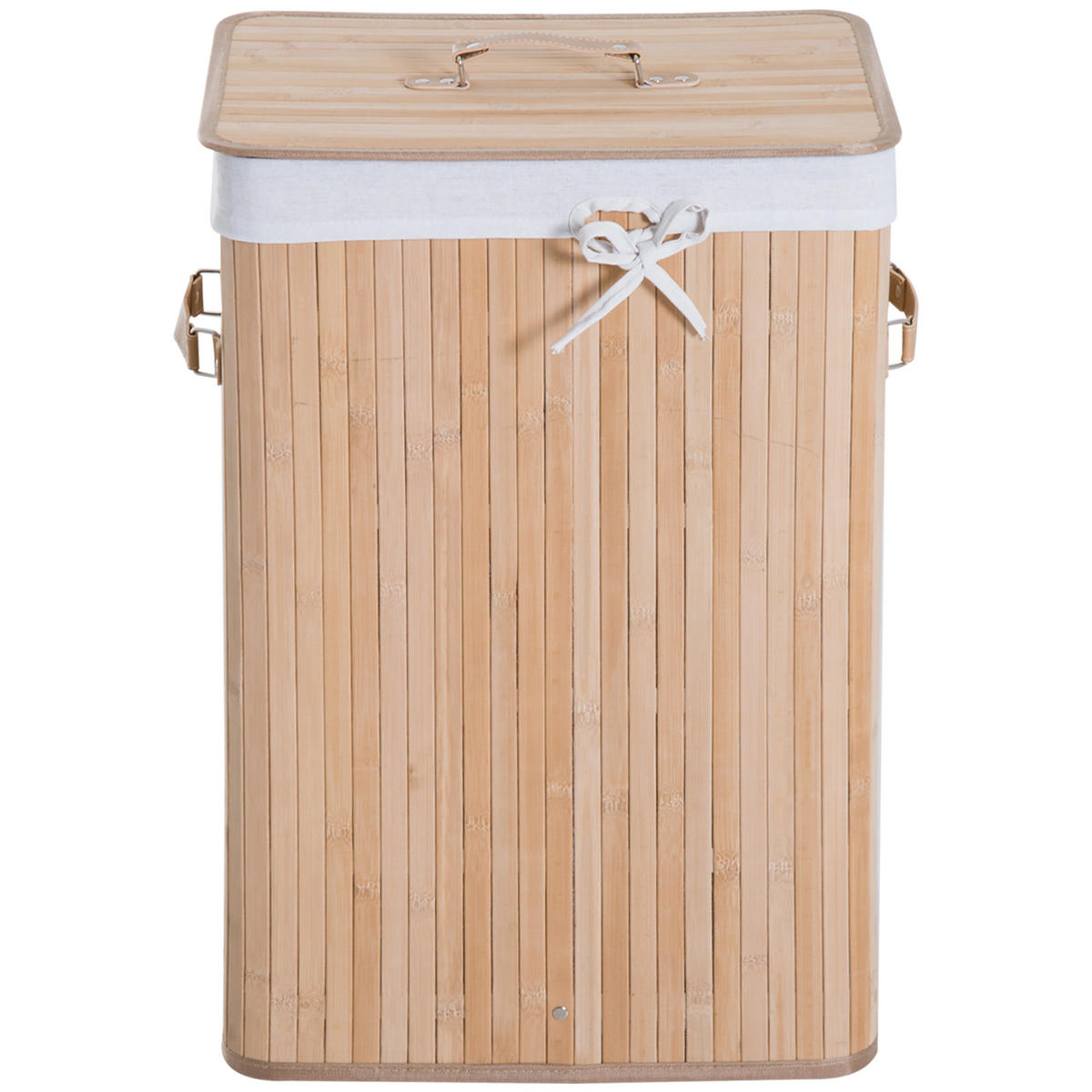WÄSCHEKORB DE-18824 klappbar mit Deckel & abnehmbarem Beutel Beige - Beige, Holzwerkstoff (40/60/30cm) - ComfortXL