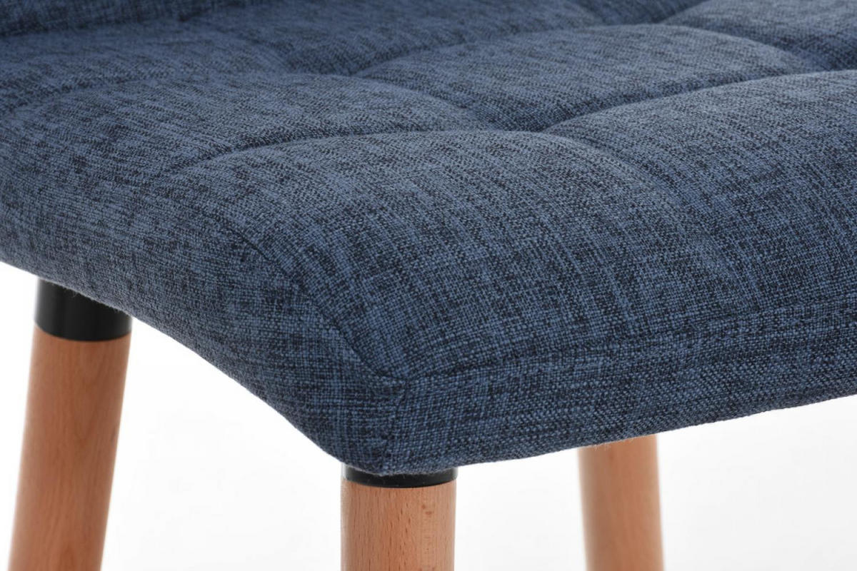 BARHOCKER Stoff Blau - Blau/Eukalyptusholzfarben, Holz/Textil (42/94/49cm) - CLP