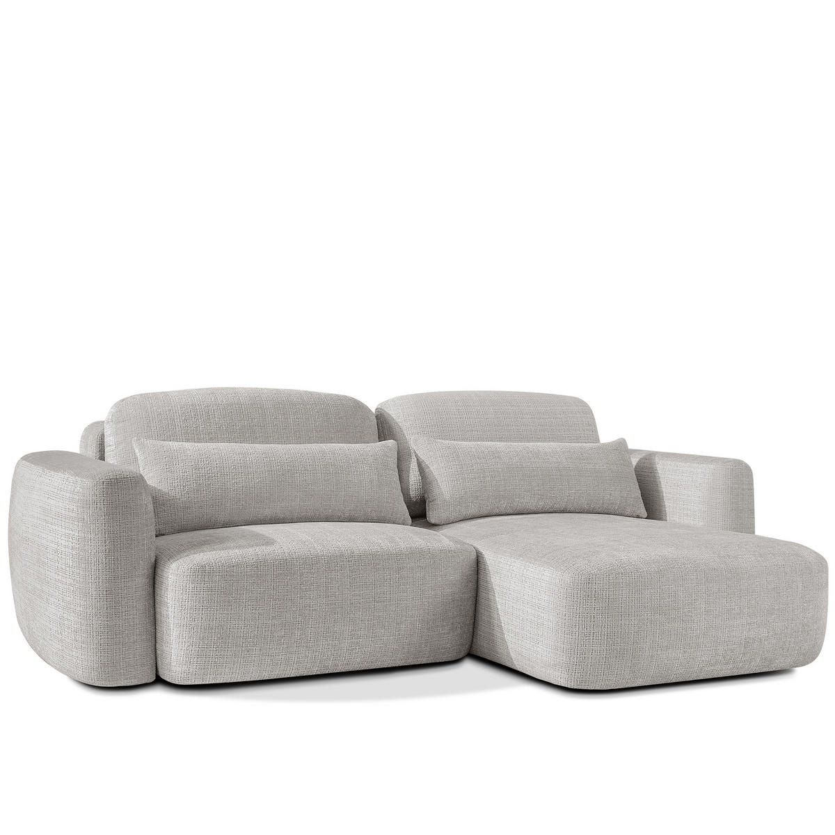 ECKSOFA rechts ELOSA - Hellgrau, Holz/Textil (245/165cm) - KONSIMO®