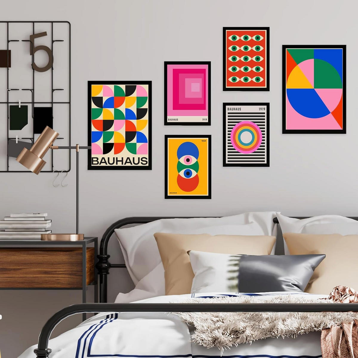 POSTER Set Mit 6 Bauhaus Geometrische Größe A3 und A4 Rahmenlos - Klar, Papier (29.7/1/42cm) - Nacnic