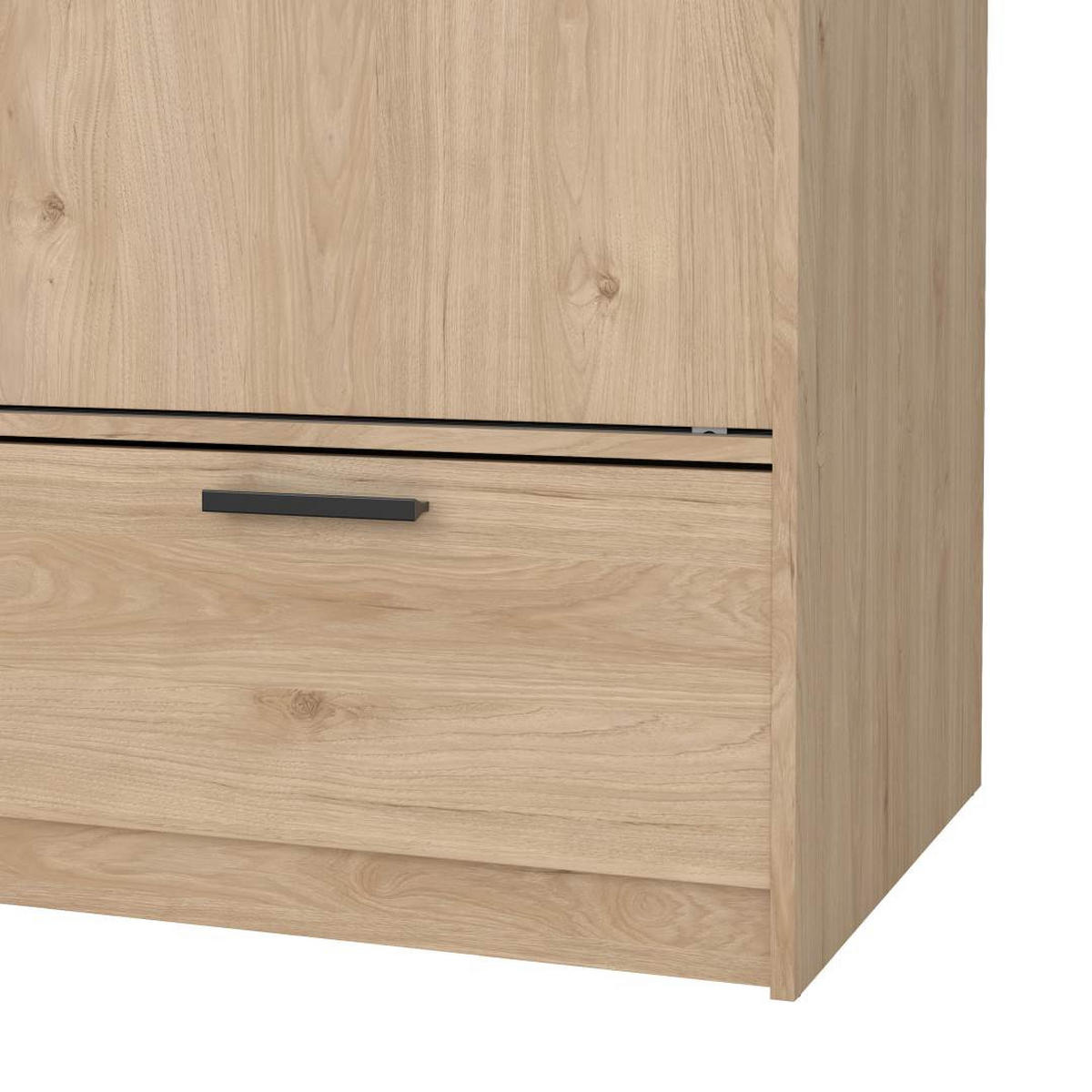 KLEIDERSCHRANK, Line, Nussbaum, Holzwerkstoff / Metall / Kunststoff, 122 x 61 x 201 cm - Nussbaumfarben, Holzwerkstoff/Metall (122/201/61cm) - ebuy24