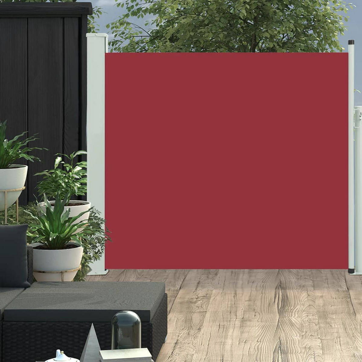 AUSZIEHBARE Seitenmarkise 100x300 cm Rot - Rot, Textil (300/100/300cm) - furnicato