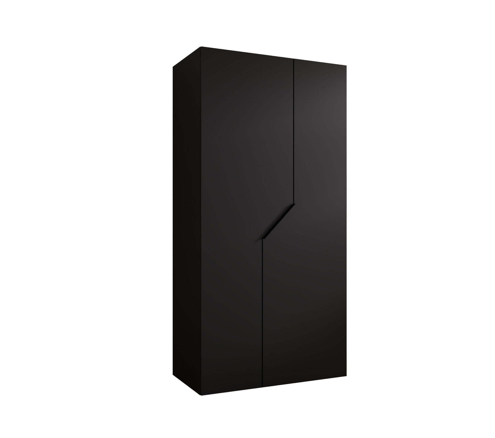 Abiks Möbel Drehtürenschrank Schwarz, Schwarz 100x202x52 cm