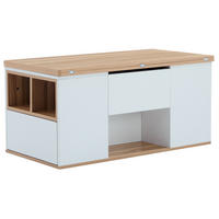 COUCHTISCH höhenverstellbar 100 x 51 cm Weiß mit Stauraum - Weiß, Holzwerkstoff (100/51/47cm) - Meubliv