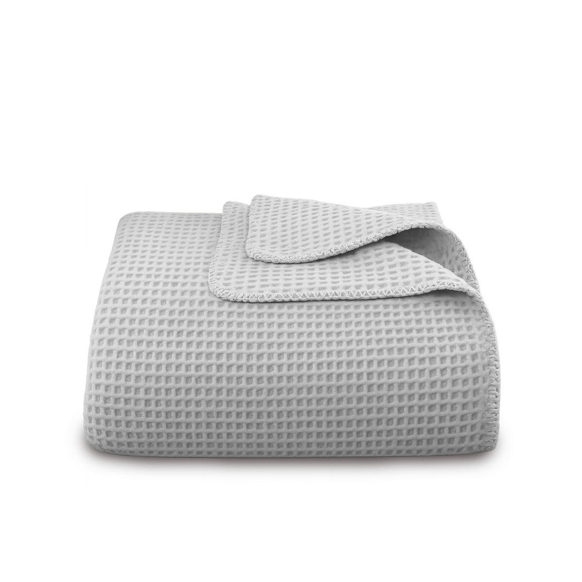 KUSCHELDECKE Waffelpiqué 140x200 cm Hellgrau - Hellgrau, Textil (140/200cm)
