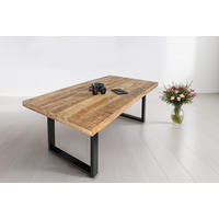 ESSTISCH RIO - Beige/Schwarz, Holz/Metall (100/300/77cm) - SAM