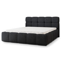 POLSTERBETT FARU Q 180x200 cm mit Bettkästen - Schwarz - Schwarz, Holz (180/200cm) - MASSENO
