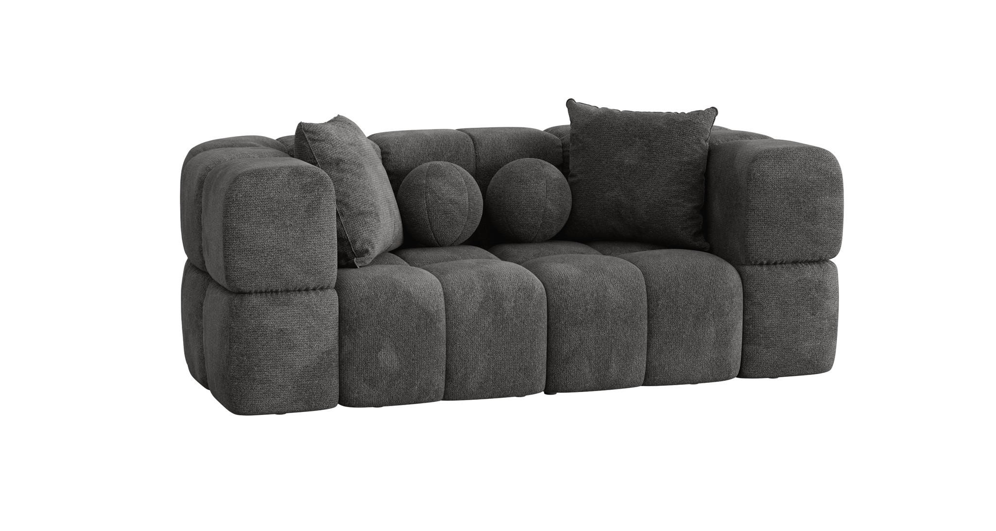 SOFA 2-sitzer Vega - Dunkelgrau, Holzwerkstoff/Textil (200/77/103cm) - Fun Möbel