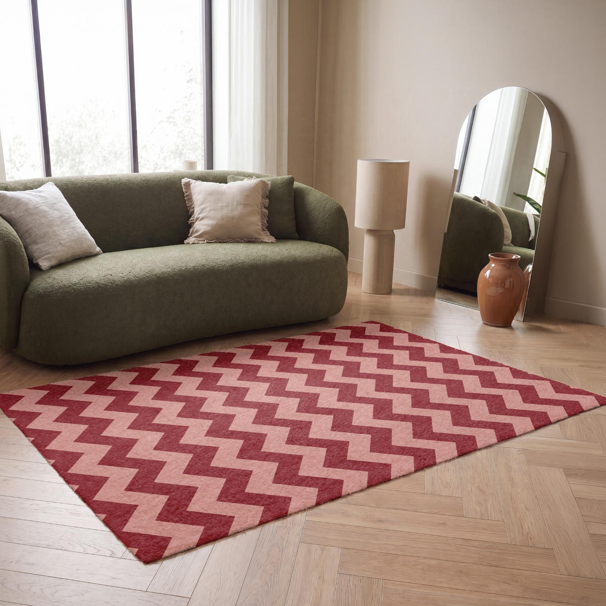 KOBERCE - Cikcak - Pruhy - Vzor - Červená - 180x120 cm - červená, textil/plast (180/0.4cm) - OnlyWow
