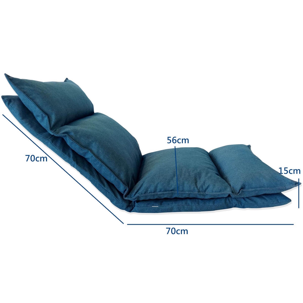 MEDITATIONSTUHL Blau 15/56/135 cm - Blau, Textil (15/135/56cm) - Mobili Rebecca