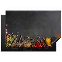 HERABDECKPLATTE - Kräuter - Lebensmittel - Gewürze - Schwarz - Paprika - Zimt - 75x50 - Currygelb, Kunststoff (75/50/0.2cm) - MuchoWow