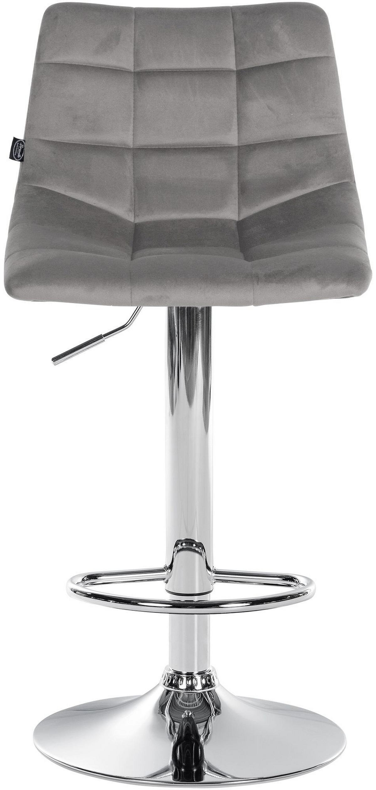 BARHOCKER Jerry Samt 87-108,5x43x46,5 cm Grau - Grau, Textil (43/87/46.5cm) - furnicato
