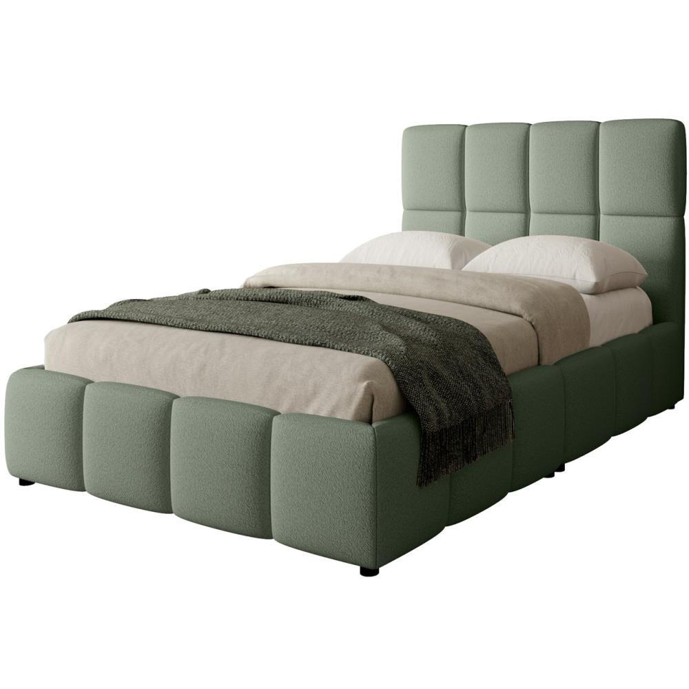 POLSTERBETT Nostro mit Bettkasten 140x200 cm grün - Schwarz/Grün, Textil (140/200cm) - Beautysofa