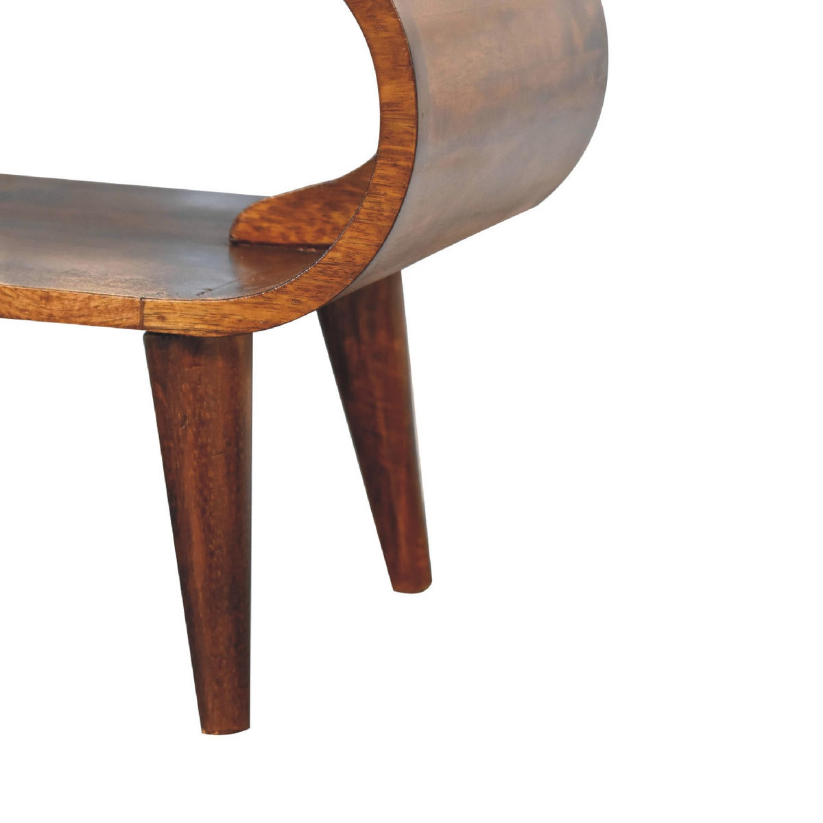 COUCHTISCH aus Massivholz - Kastanienfarben/Messingfarben, Holz/Metall (35/90/40cm) - Artisan Furniture